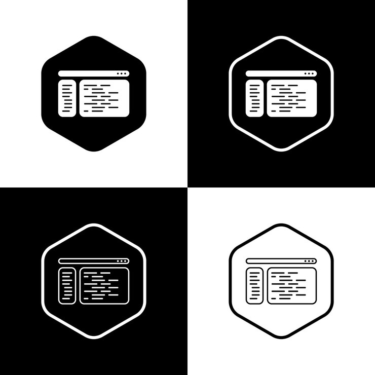 Vector codificación moderna y icono de polígono vector