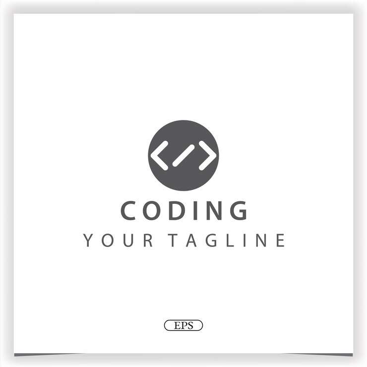 Vector codificación de pines o logotipo del programador plantilla elegante premium vector eps 10