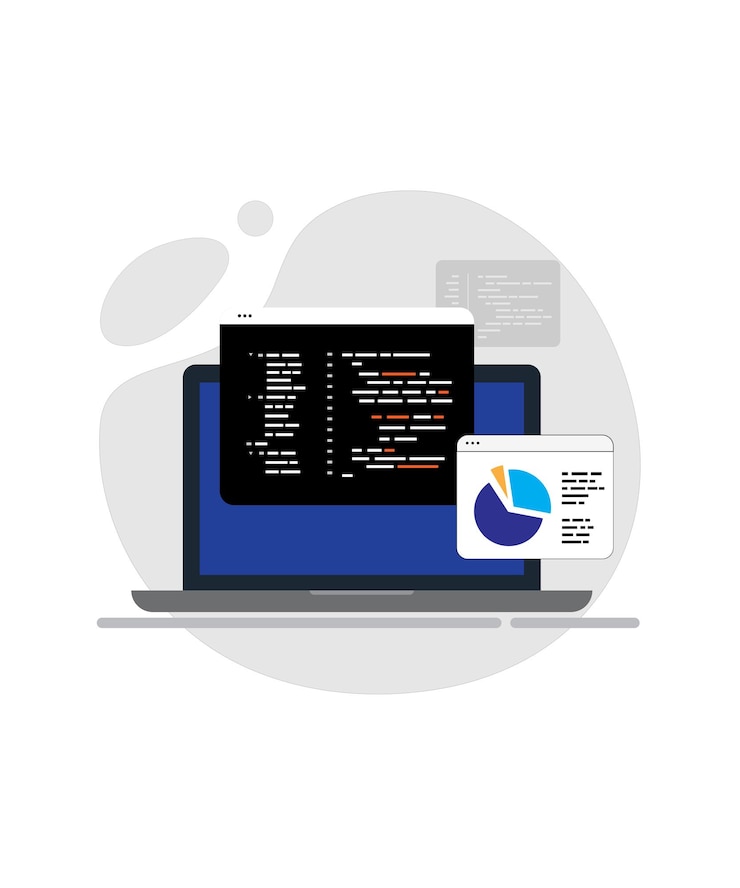 Vector codificación y programación de desarrollo de backend