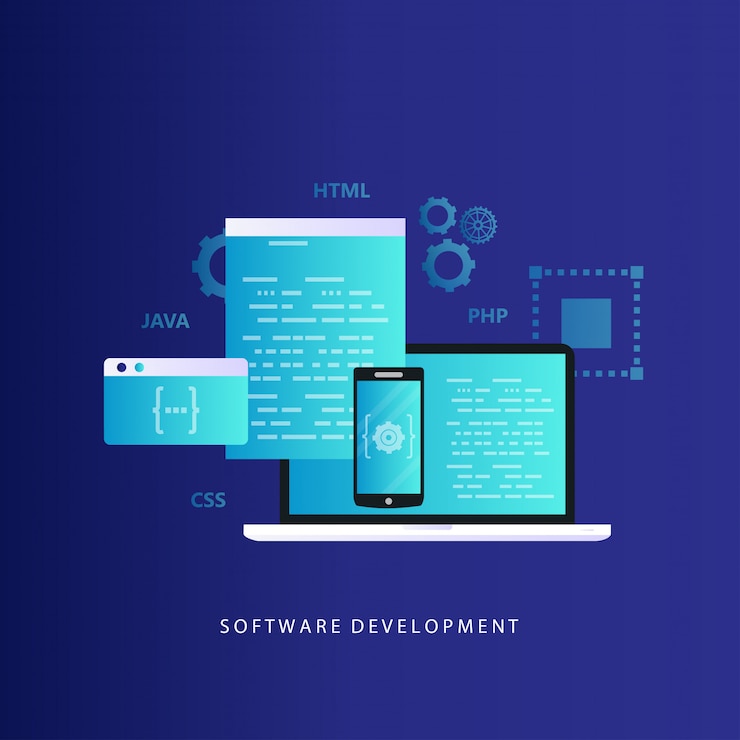 Vector codificación, programación, desarrollo de sitios web y aplicaciones.