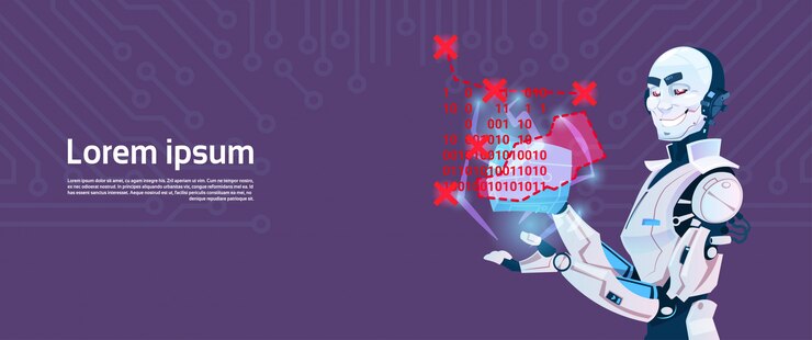 Vector codificación de robots modernos, tecnología de mecanismo de inteligencia artificial futurista
