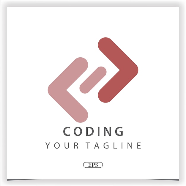 Codificación simple o logotipo de programador plantilla elegante premium vector eps 10