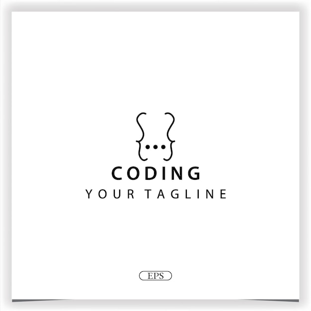 Codificación simple o logotipo de programador plantilla elegante premium vector eps 10
