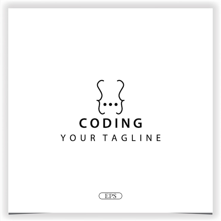 Vector codificación simple o logotipo de programador plantilla elegante premium vector eps 10