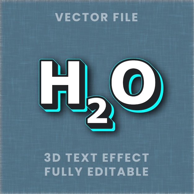 Código de agua Letra 3D Diseño de efecto de texto editable creativo