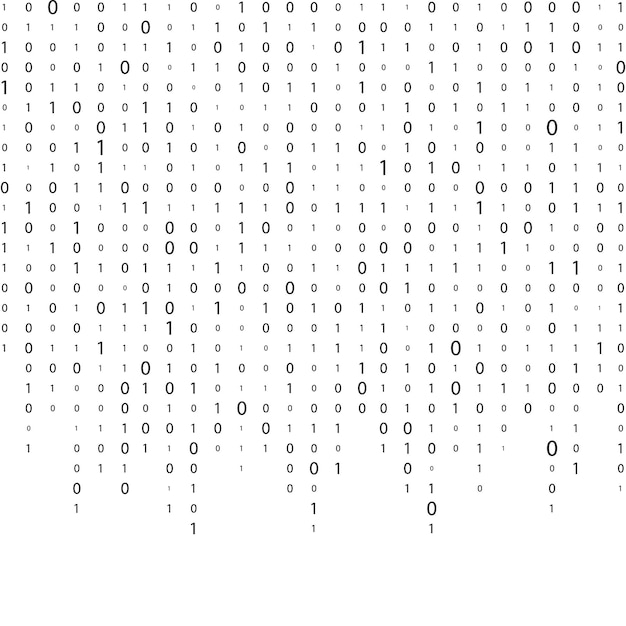 Vector código binario cero uno matriz fondo blanco banner patrón papel tapiz