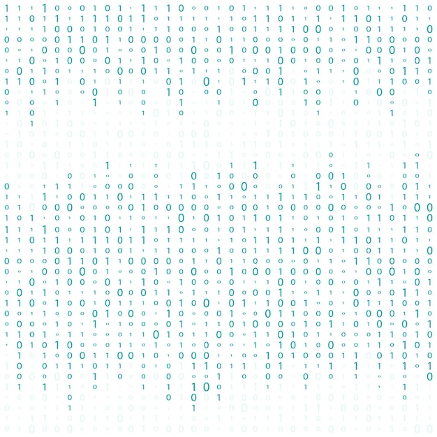 Vector código binario cero uno matriz fondo blanco fondo de matriz abstracto código informático binario