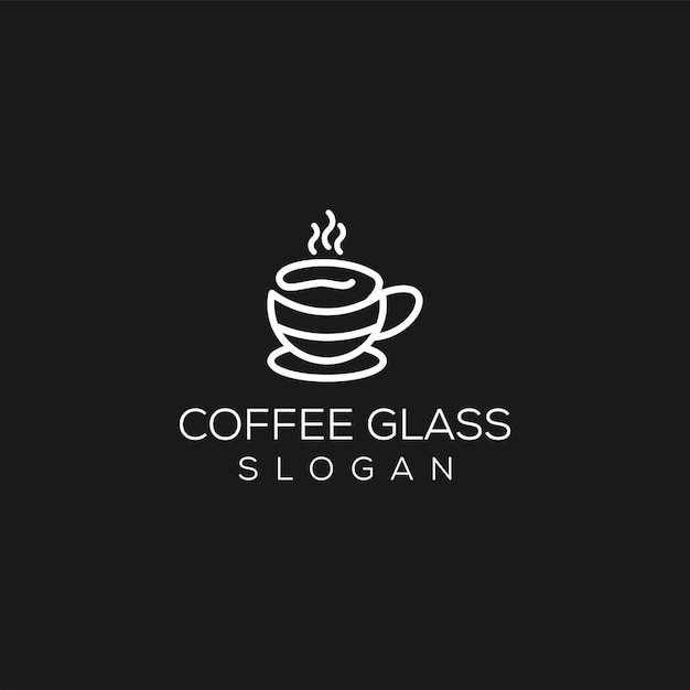 código café café taza vidrio logo vector icono ilustración