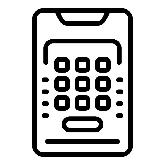 Código de cine de teléfono inteligente icono contorno vector película de música vídeo de montaje