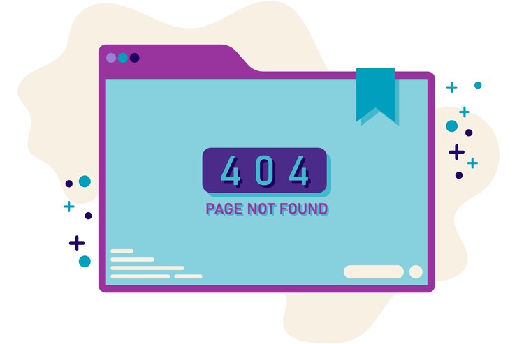 Vector código de error 404 en una computadora o teléfono inteligente