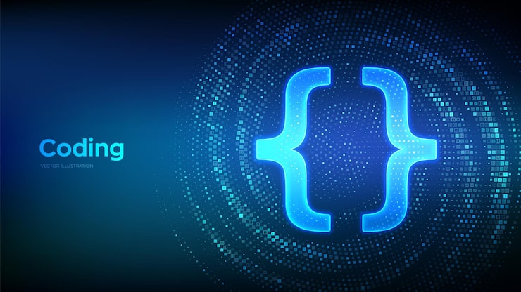 Vector código de programación codificación o fondo de hacker icono de código de programación hecho con código binario deformación de túnel virtual hecha con código digital ilustración de vector de flujo de datos