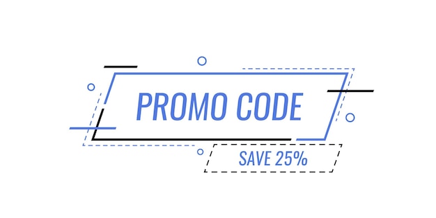 Código de promoción, diseño de banner de código de cupón. Ilustración de vector moderno en estilo plano.