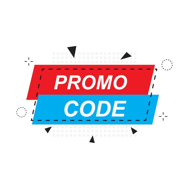 Código promocional código de cupón Ilustración de diseño de conjunto de vectores planos sobre fondo blanco Ilustración vectorial