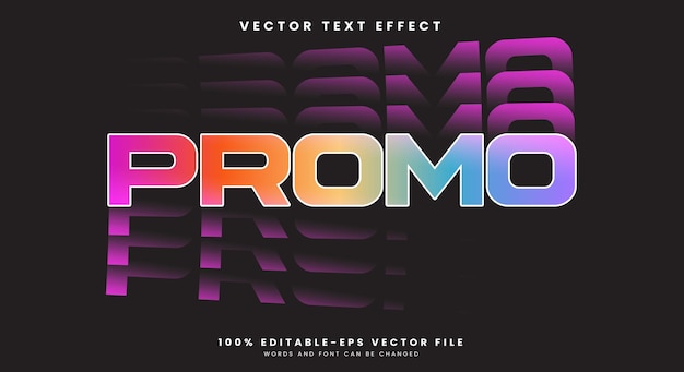 Código promocional colorido con efecto de texto 3D editable plantilla