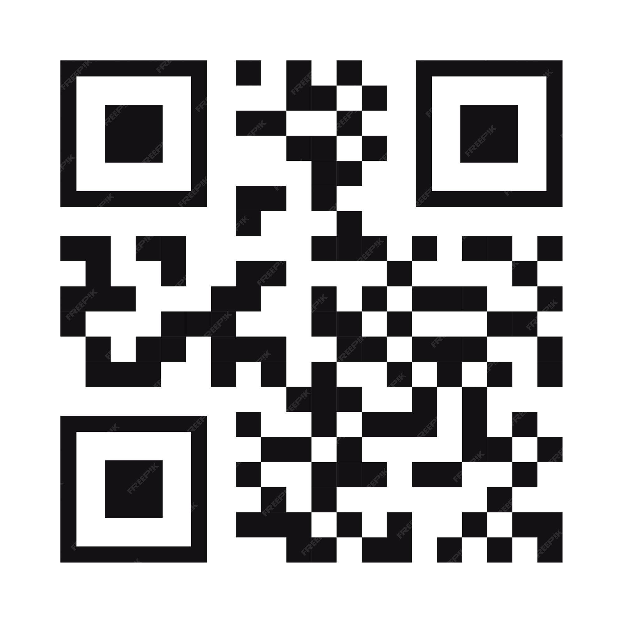 Código qr color negro aislado en el fondo | Vector Premium