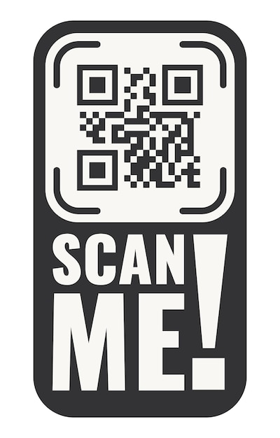 Código qr escanéame en la burbuja del habla escanéame el icono del concepto