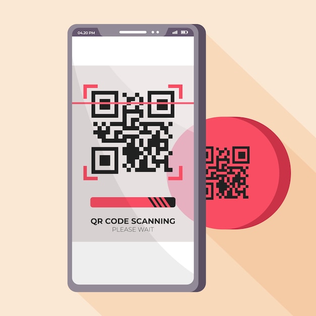 Vector código qr de escaneo de teléfonos inteligentes