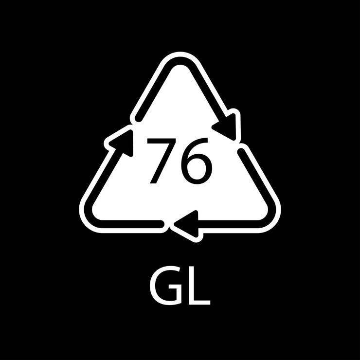 Vector código de reciclaje de cristal 76 gl ilustración vectorial