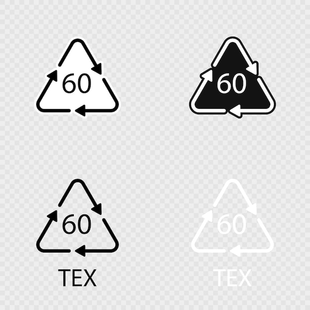 Código de reciclaje de materia orgánica de materia biológica 60 conjunto TEX Ilustración vectorial