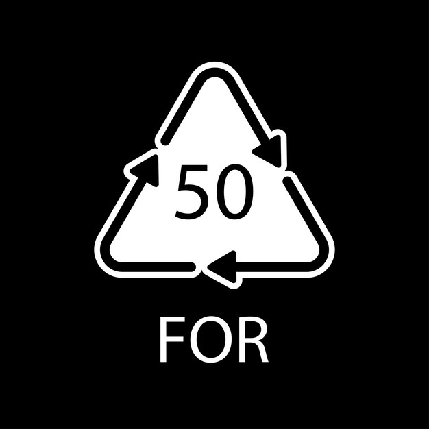Código de reciclaje de material biológico 50 PARA ilustración vectorial