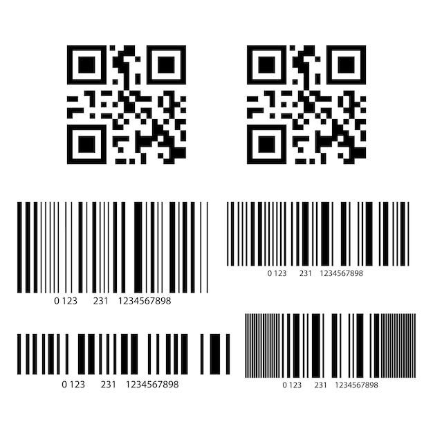 código vectorial qr aislado en fondo blanco