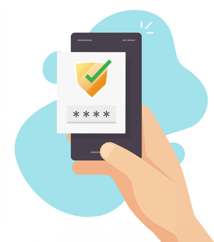 Vector código de verificación de contraseña de inicio de sesión mensaje push