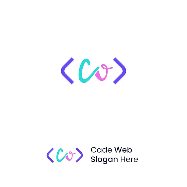 Vector código web logo, diseño de logotipo de sitio web