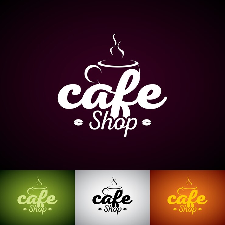 Vector coffe cup vector logo design template. conjunto de ilustración de la etiqueta de cofe shop con varios colores.