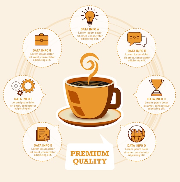 Vector coffee cup y business infographic