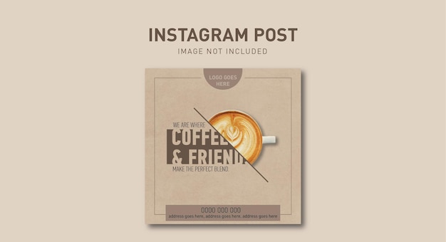 Vector coffee post instagram y facebook estética