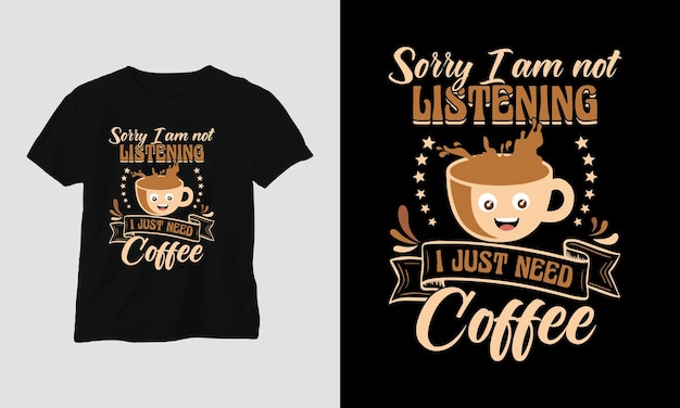 Coffee quotes camiseta diseño plantilla vector tipografía estilo