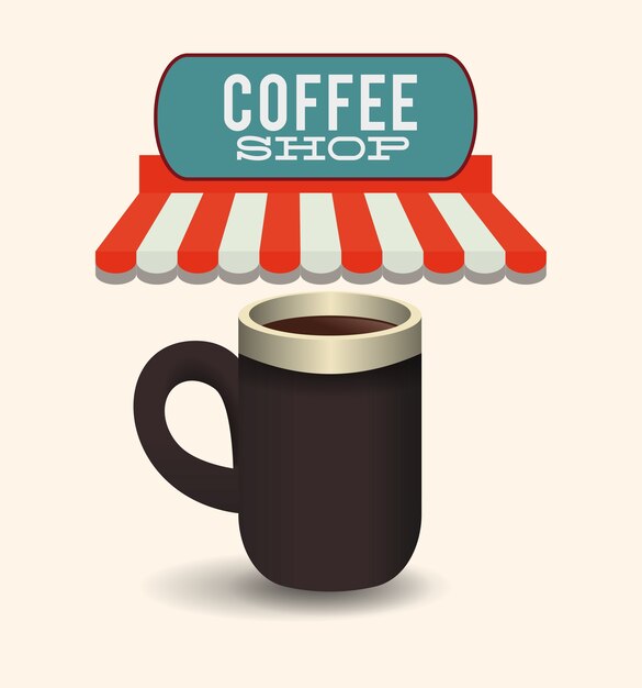 Vector coffee shop mug imagen de bebida caliente