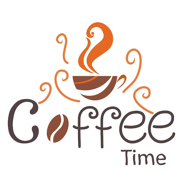 Coffee Time Quotes letras tipográficas en estilo simple