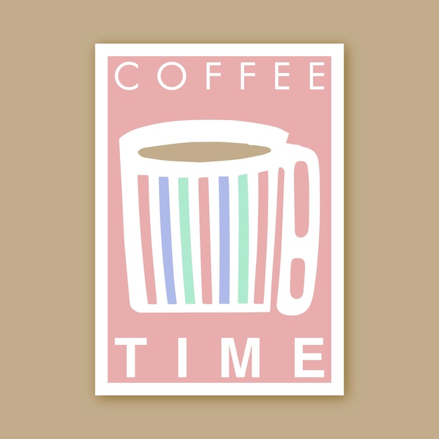 Coffee Time Vector imprimible minimalista moderno cartel arte