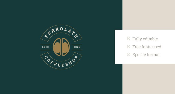 Vector coffeeshop círculo de frijol natural dorado plantilla de diseño de logotipo retro para ilustración plana vectorial de café