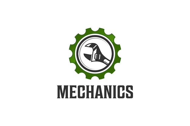 Cog engranaje llave logo diseño mecánico ingeniería icono industria servicio
