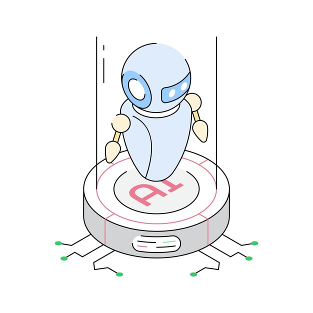Coge este icono de contorno isométrico de un bot