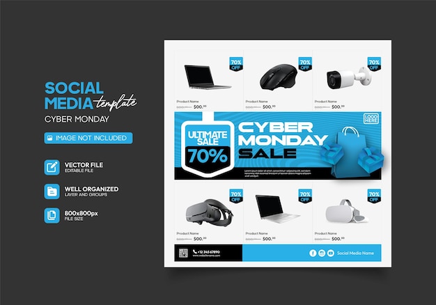 Coge tus gadgets Diseño de venta del Cyber Monday