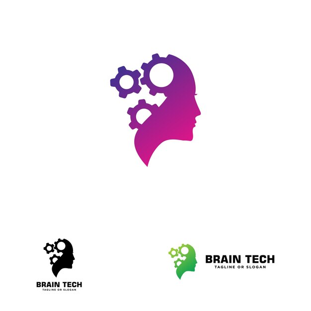 Cognición digital que expresa la inteligencia artificial a través del logotipo