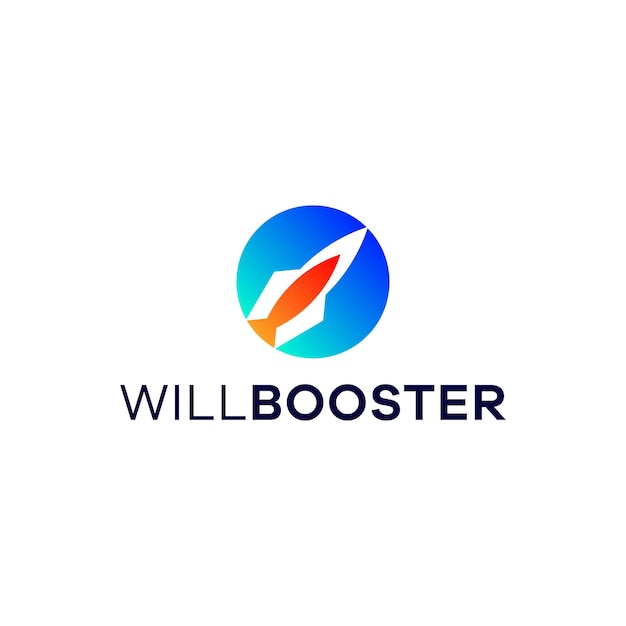 Cohete con diseño de logotipo circular