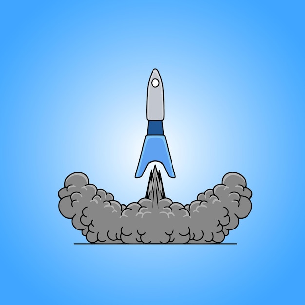 Vector cohete espacial ilustración simple