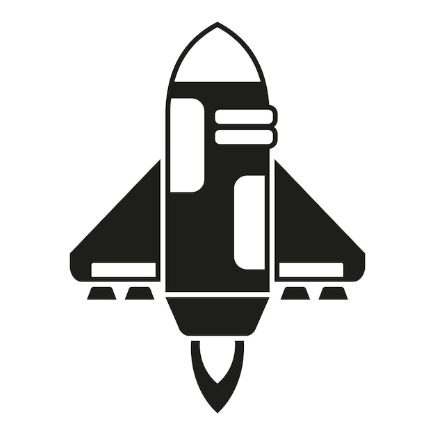 Vector cohete espacio icono simple vector lanzamiento de nave espacial idea de humo