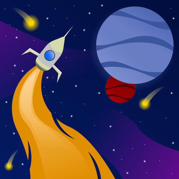 Cohete en el espacio