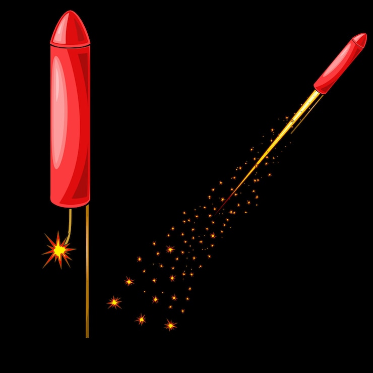 Vector el cohete para fuegos artificiales.