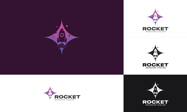 Cohete lanzadera espacio lanzamiento Vector Logo concepto diseño