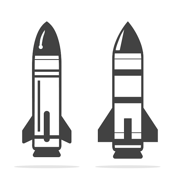 Cohete militar plano o vector de misiles