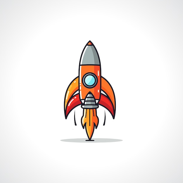 Cohete Vector Ilustración Diseño Logotipo Cohete Plano