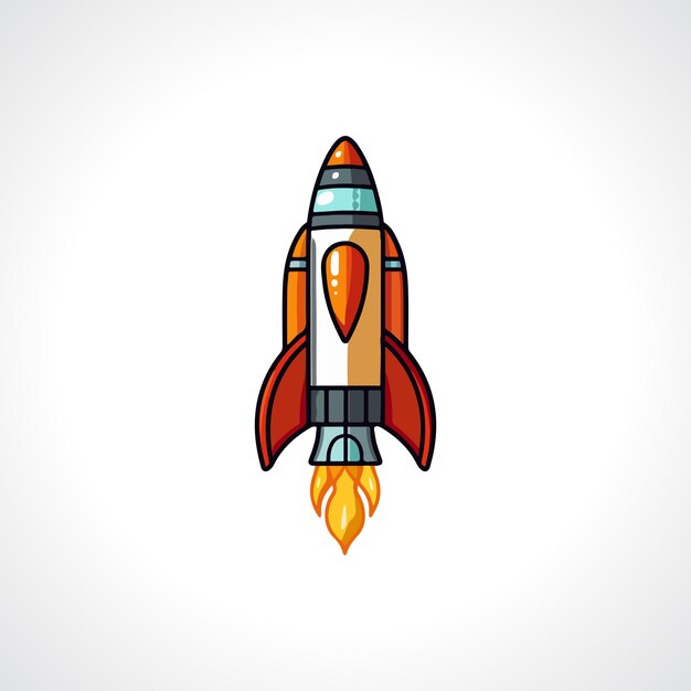 Cohete Vector Ilustración Diseño Logotipo Cohete Plano