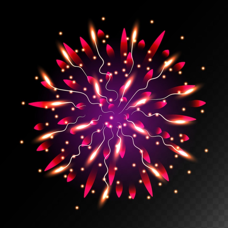 Vector cohetes de fuegos artificiales de fuegos artificiales de colores brillantes estallando