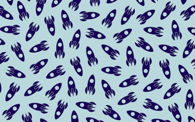 Cohetes Muestra Textura Silueta Imagen azul oscuro sobre un fondo claro Ilustración vectorial